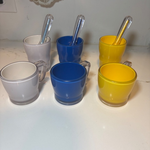 Rare Vintage Battat Childhood Cups Mugs abd spoons 3 of each - Picture 9 of 10